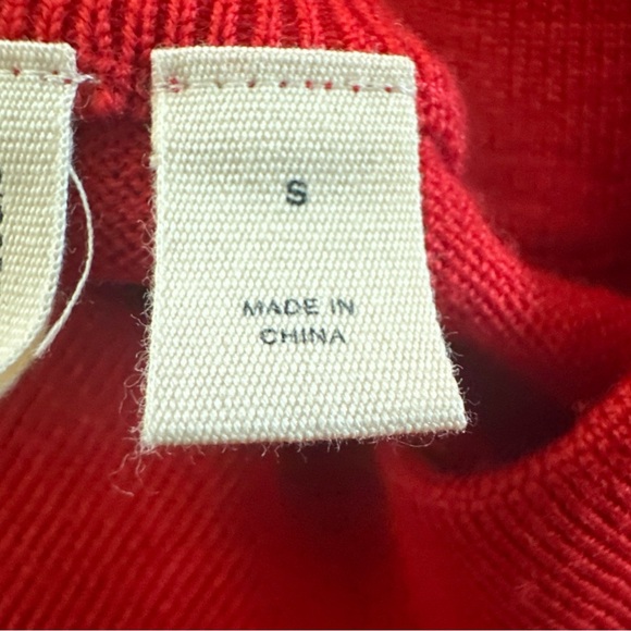 Anthropologie Moth Small Pullover Wool Blend Sweater Top Lightweight Soft Red - Picture 11 of 14